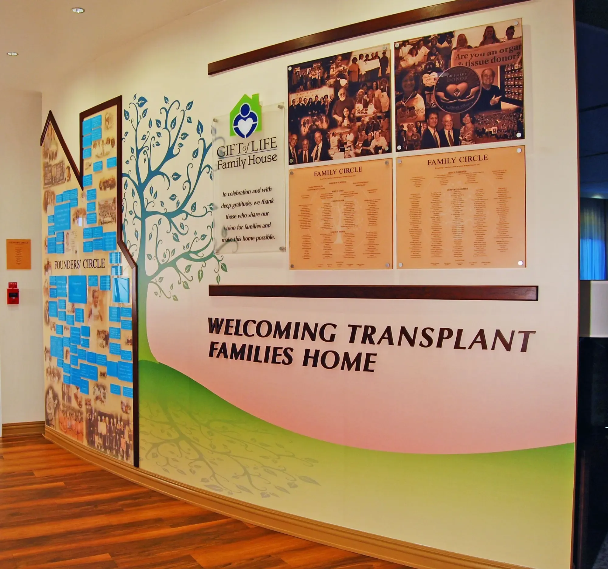 Gift of Life Family House donor recognition environment.