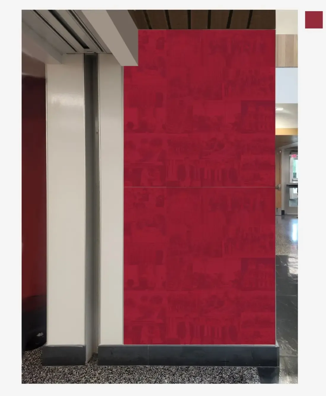 Howley Scholars concept 07 — prep-red photo mural.