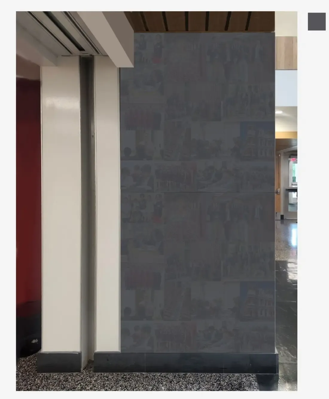 Howley Scholars concept 08 — charcoal photo mural.